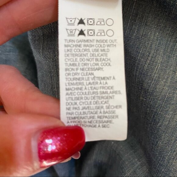 LUCKY BRAND DRESS MINI BLUE DENIM LONG SLEEVE Size S - Picture 12 of 12